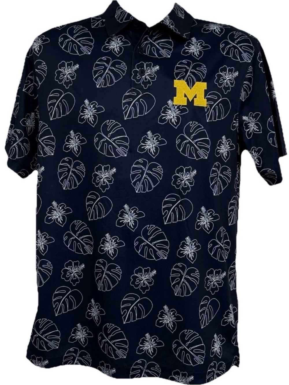 NWT Pro Edge Michigan Wolverines Hawaiian Golf Polo Mens S Shirt NCAA U of M